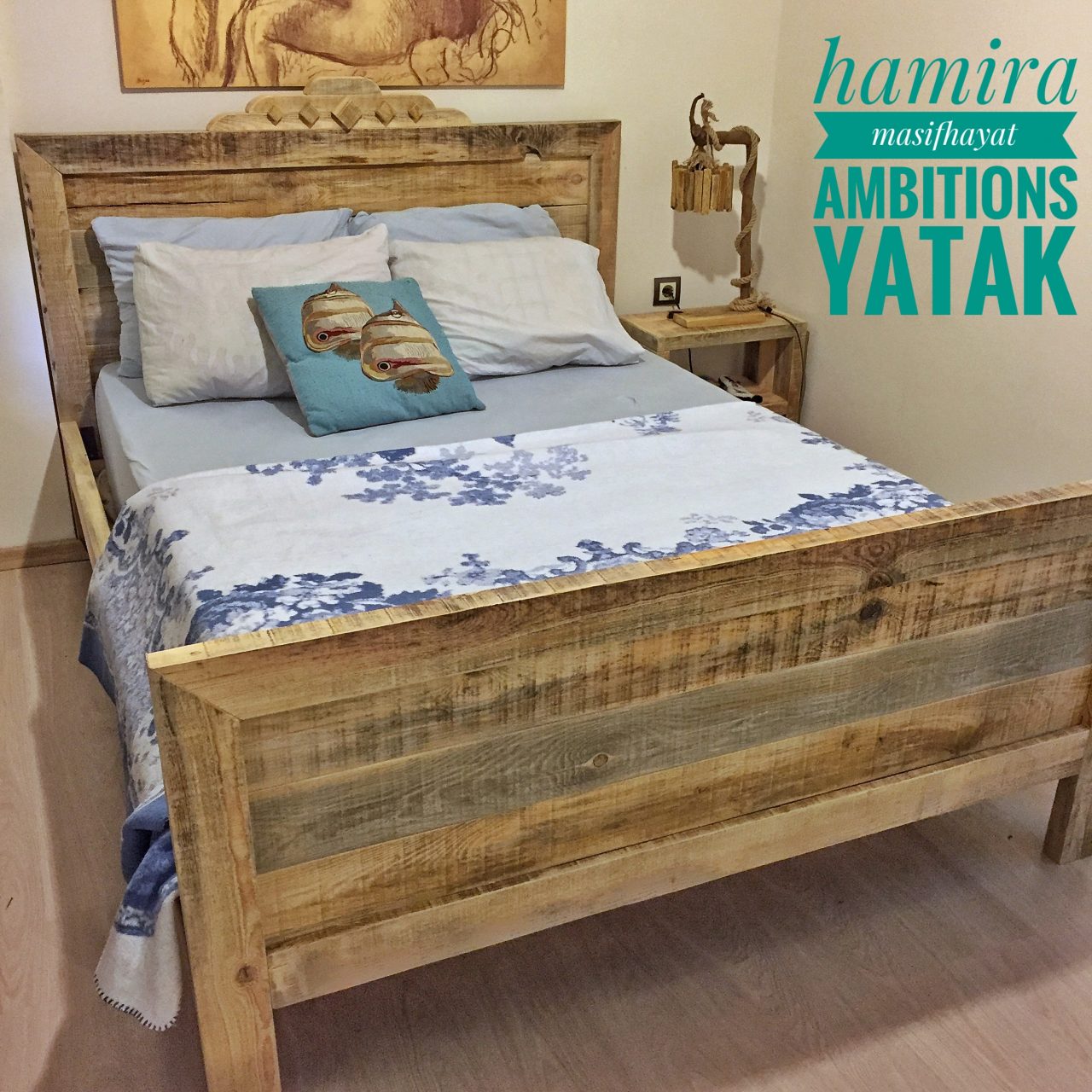 Rire Masif Ahşap Yatak Hamira l Masif Hayat